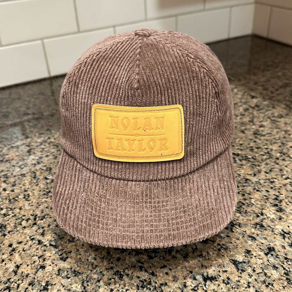 Nolan Taylor Corduroy Weld Baseball Cap Hat Brown Adjustable Dad Hat